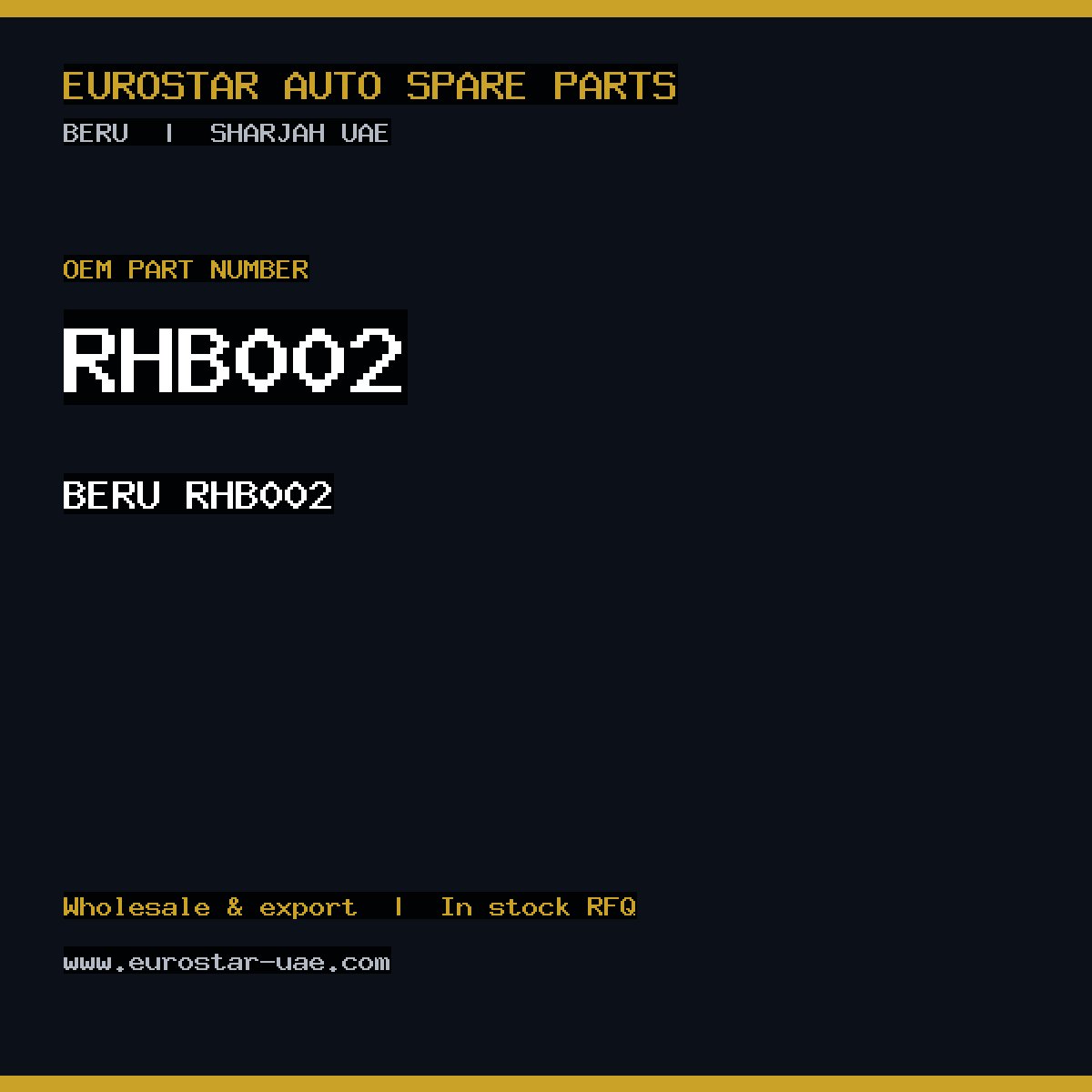 BERU RHB002