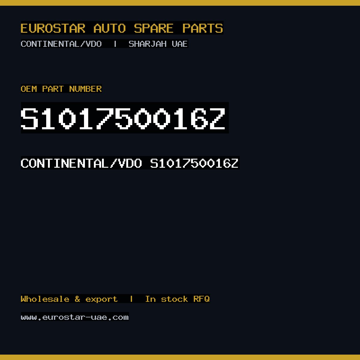 S101750016Z — CONTINENTAL/VDO S101750016Z
