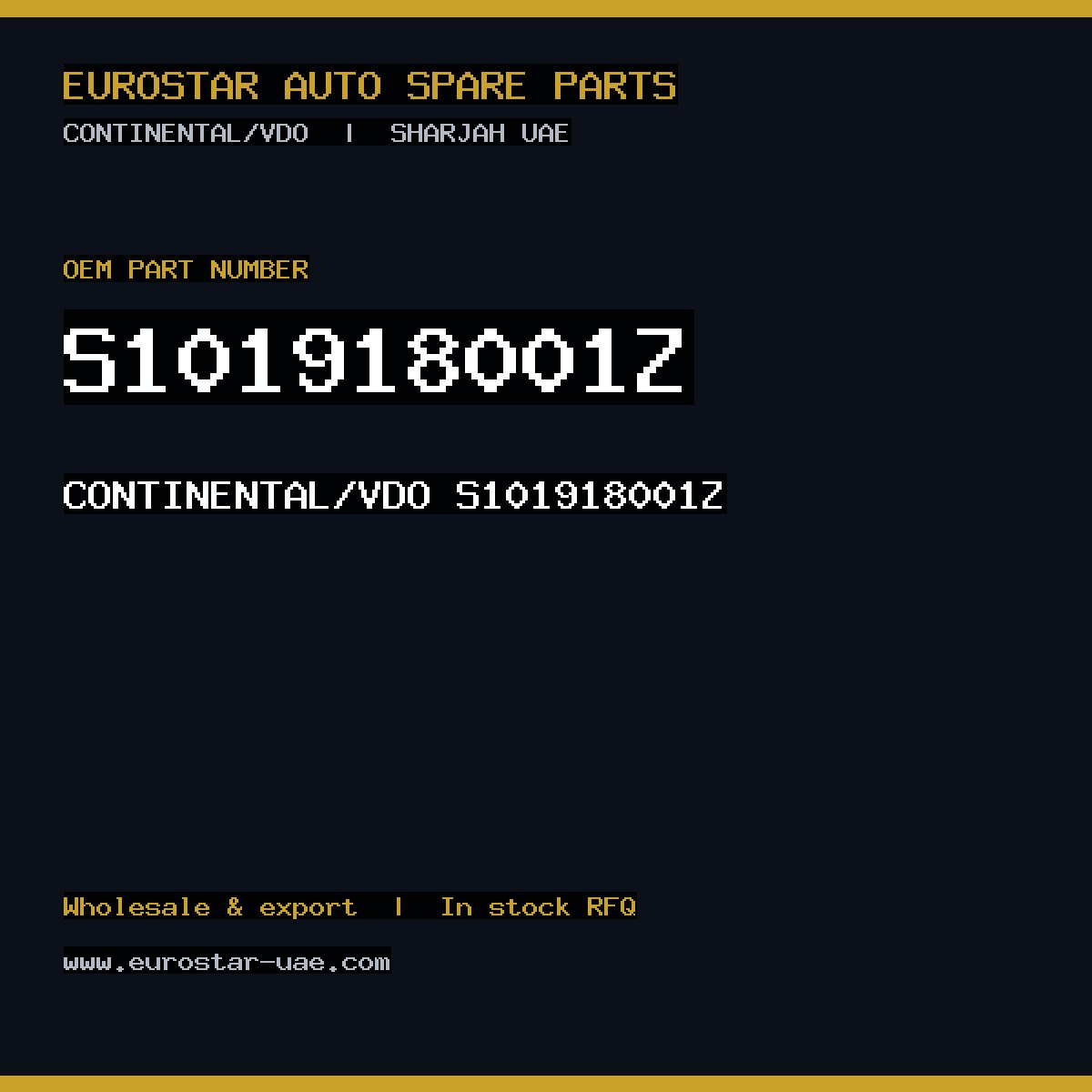 S101918001Z — CONTINENTAL/VDO S101918001Z