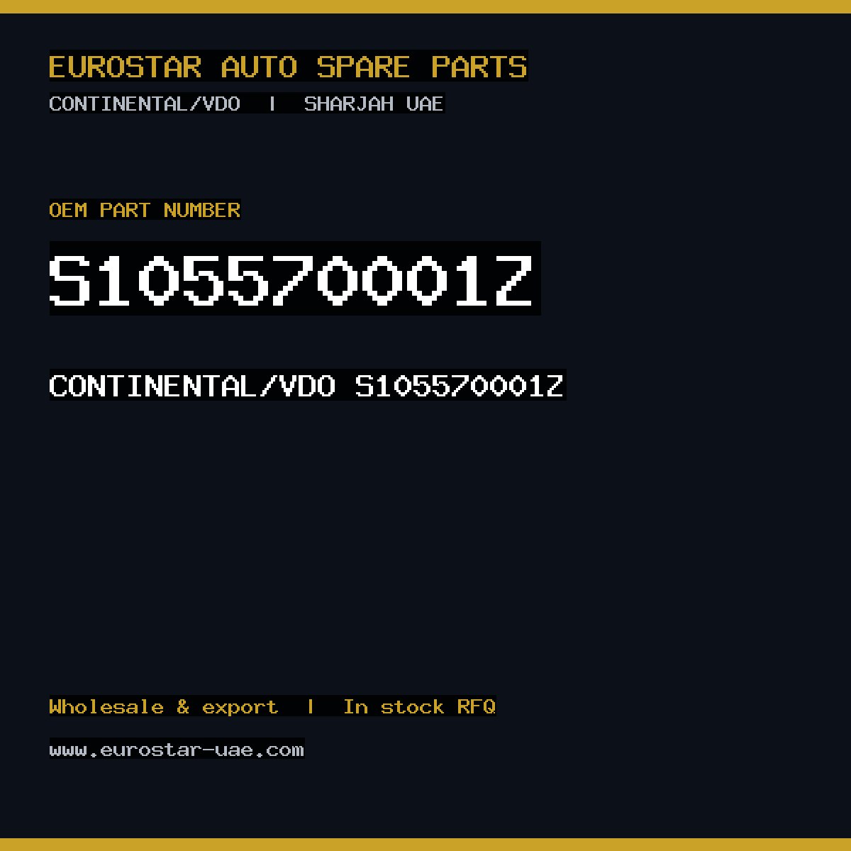S105570001Z — CONTINENTAL/VDO S105570001Z