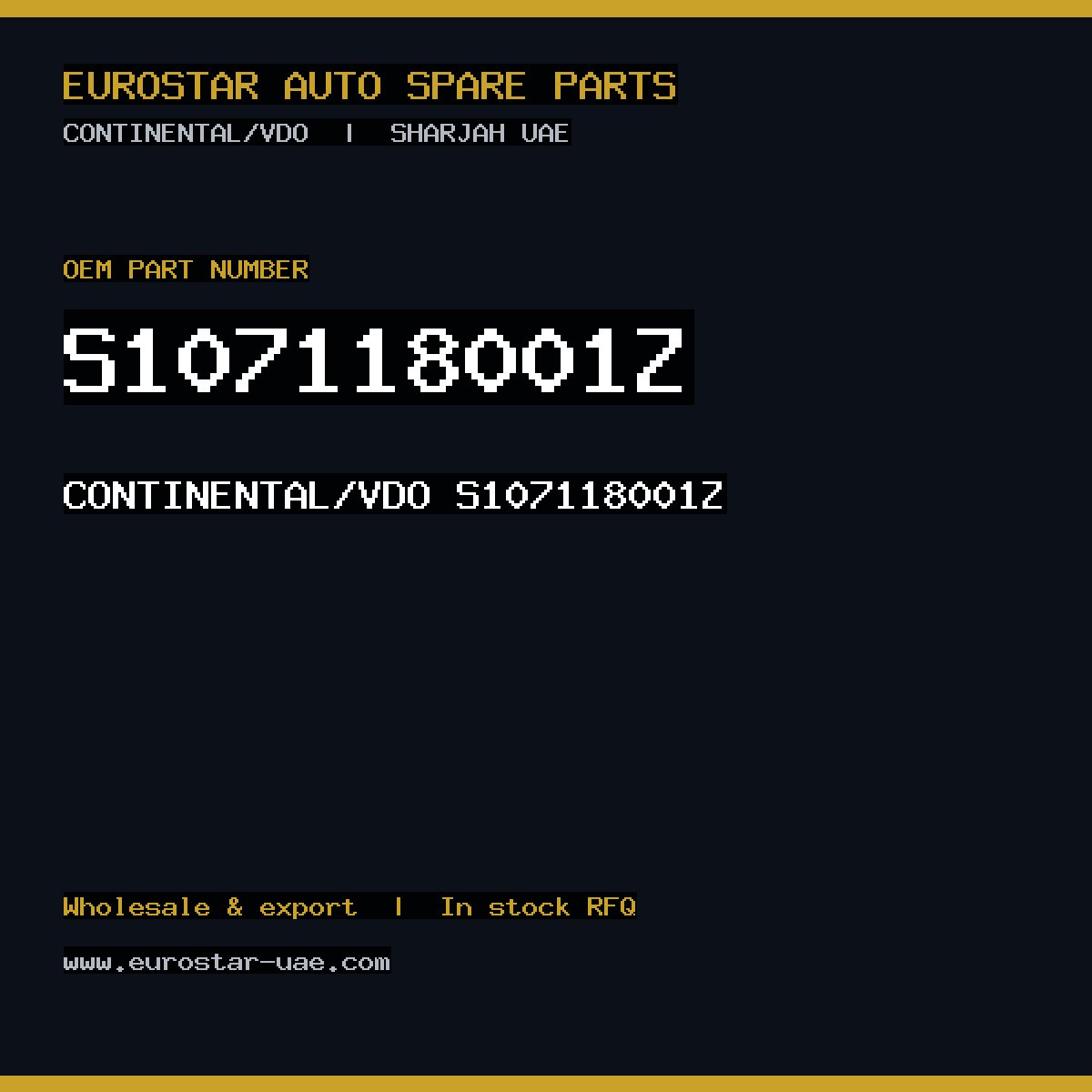 S107118001Z — CONTINENTAL/VDO S107118001Z