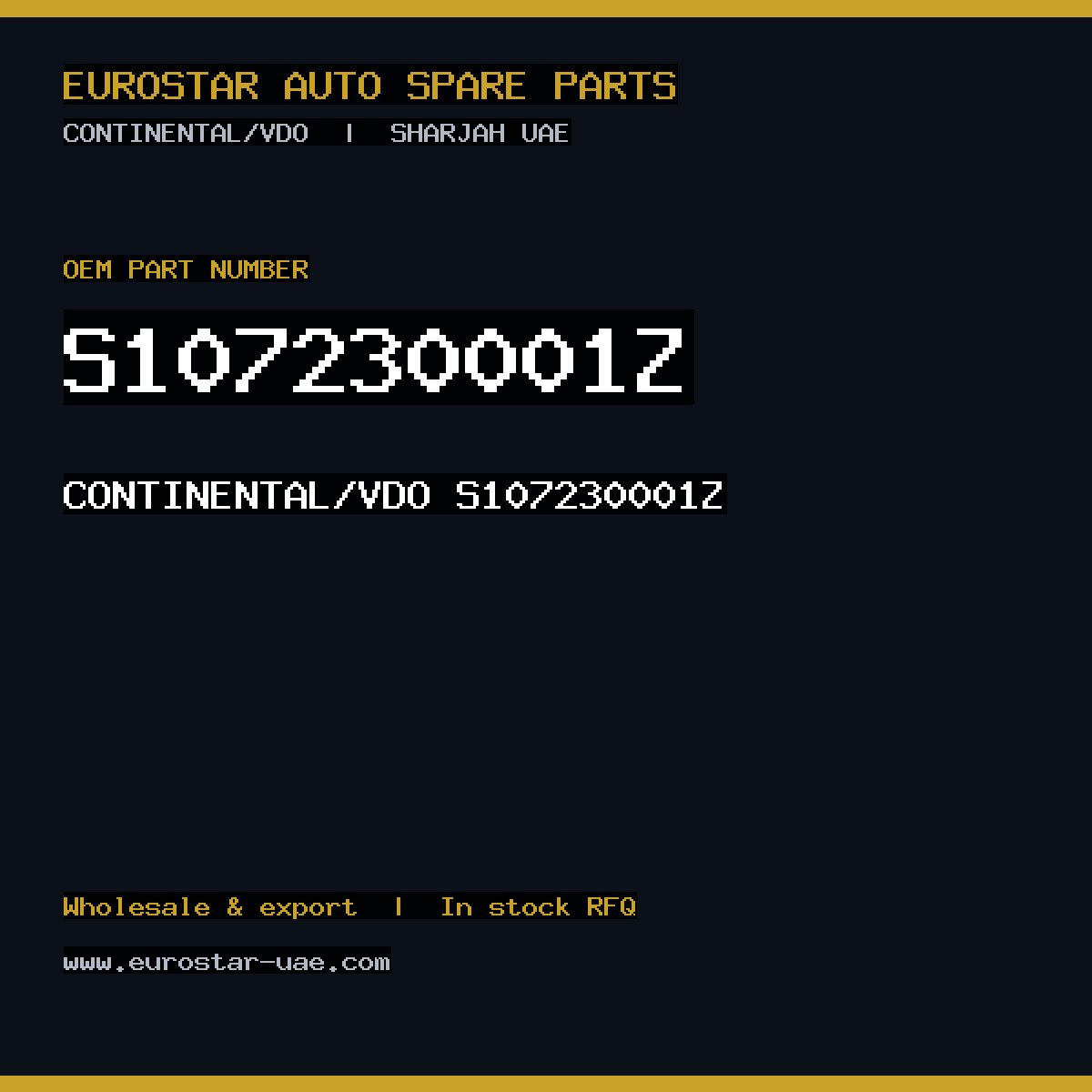 S107230001Z — CONTINENTAL/VDO S107230001Z