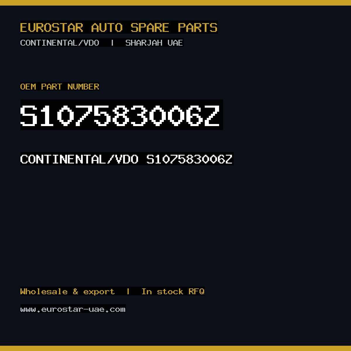 S107583006Z — CONTINENTAL/VDO S107583006Z