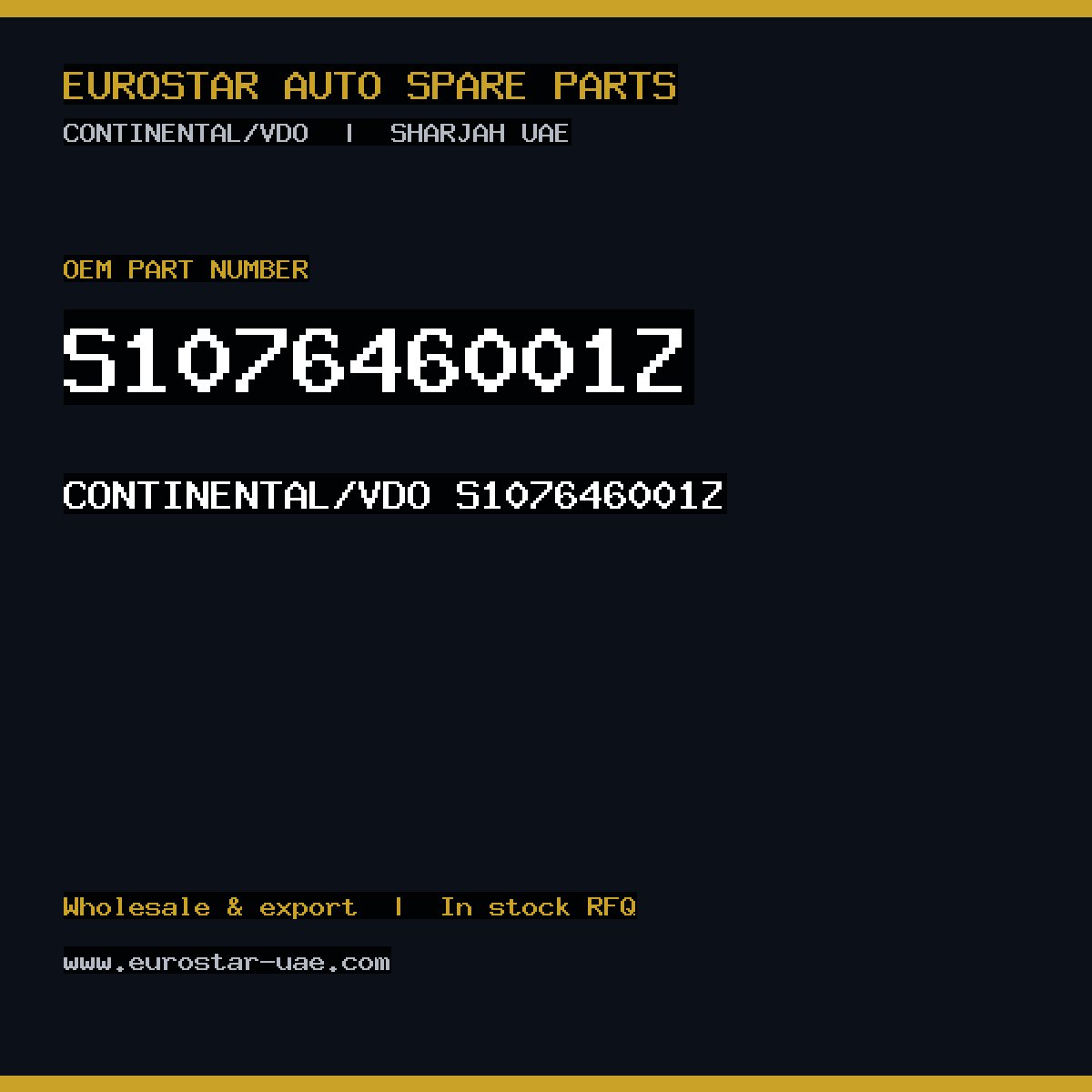 S107646001Z — CONTINENTAL/VDO S107646001Z