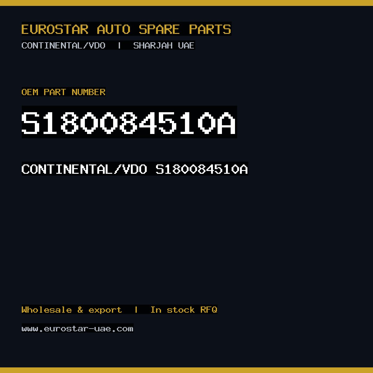 S180084510A — CONTINENTAL/VDO S180084510A