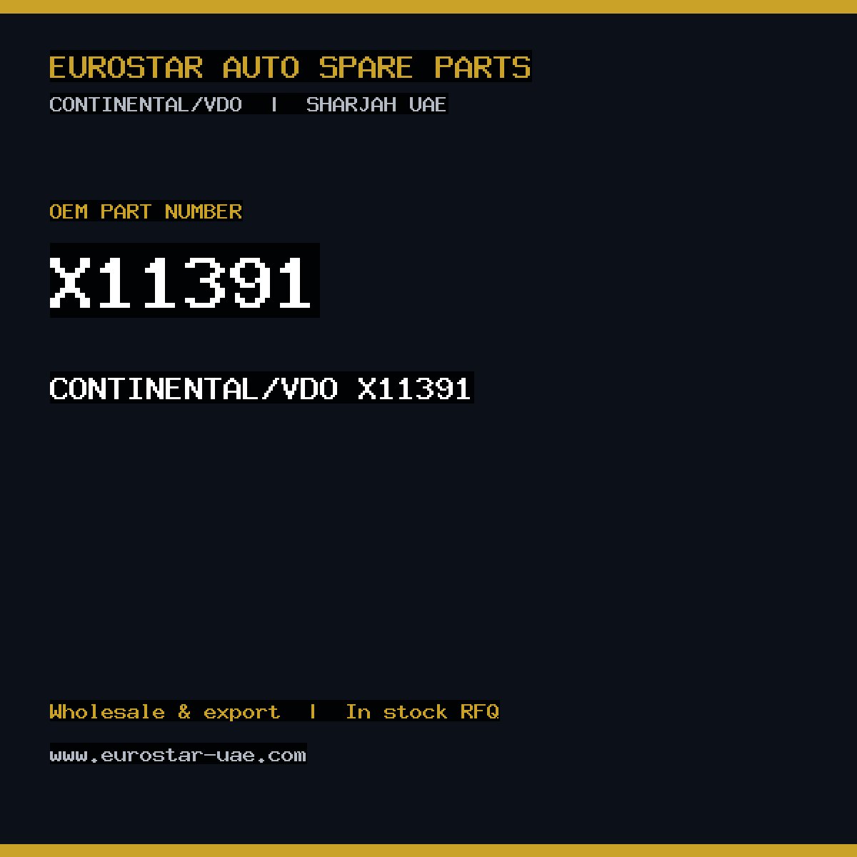 X11391 — CONTINENTAL/VDO X11391