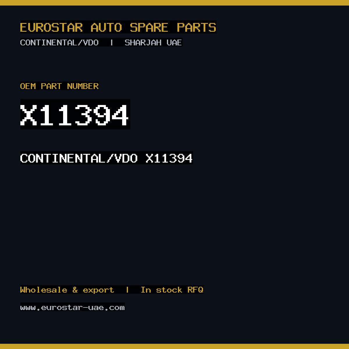 X11394 — CONTINENTAL/VDO X11394