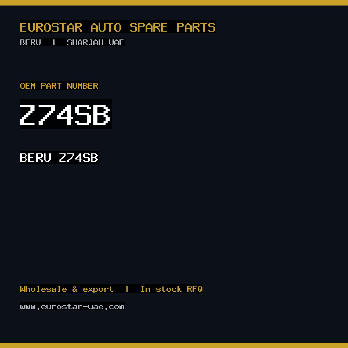 Z74SB — BERU Z74SB