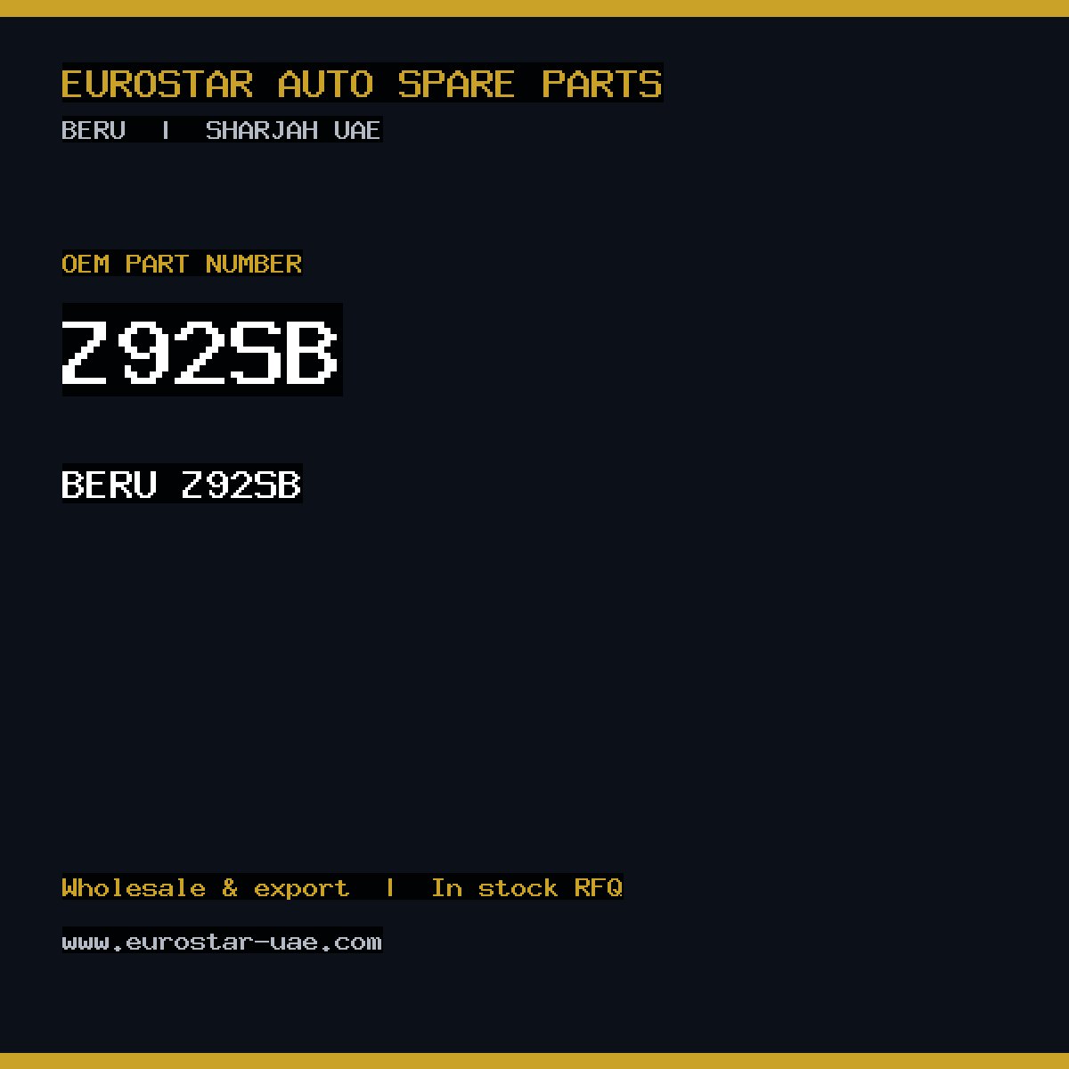 Z92SB — BERU Z92SB