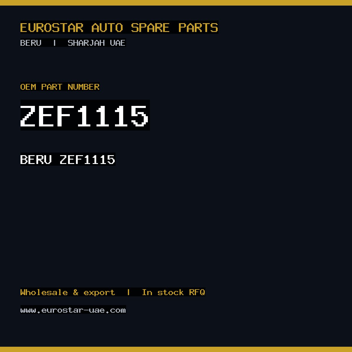 ZEF1115 — BERU ZEF1115
