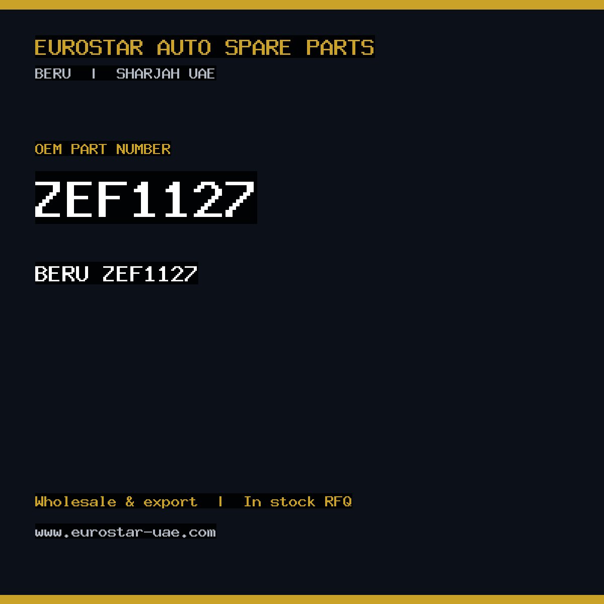 ZEF1127 — BERU ZEF1127