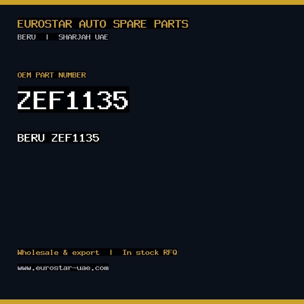 ZEF1135 — BERU ZEF1135