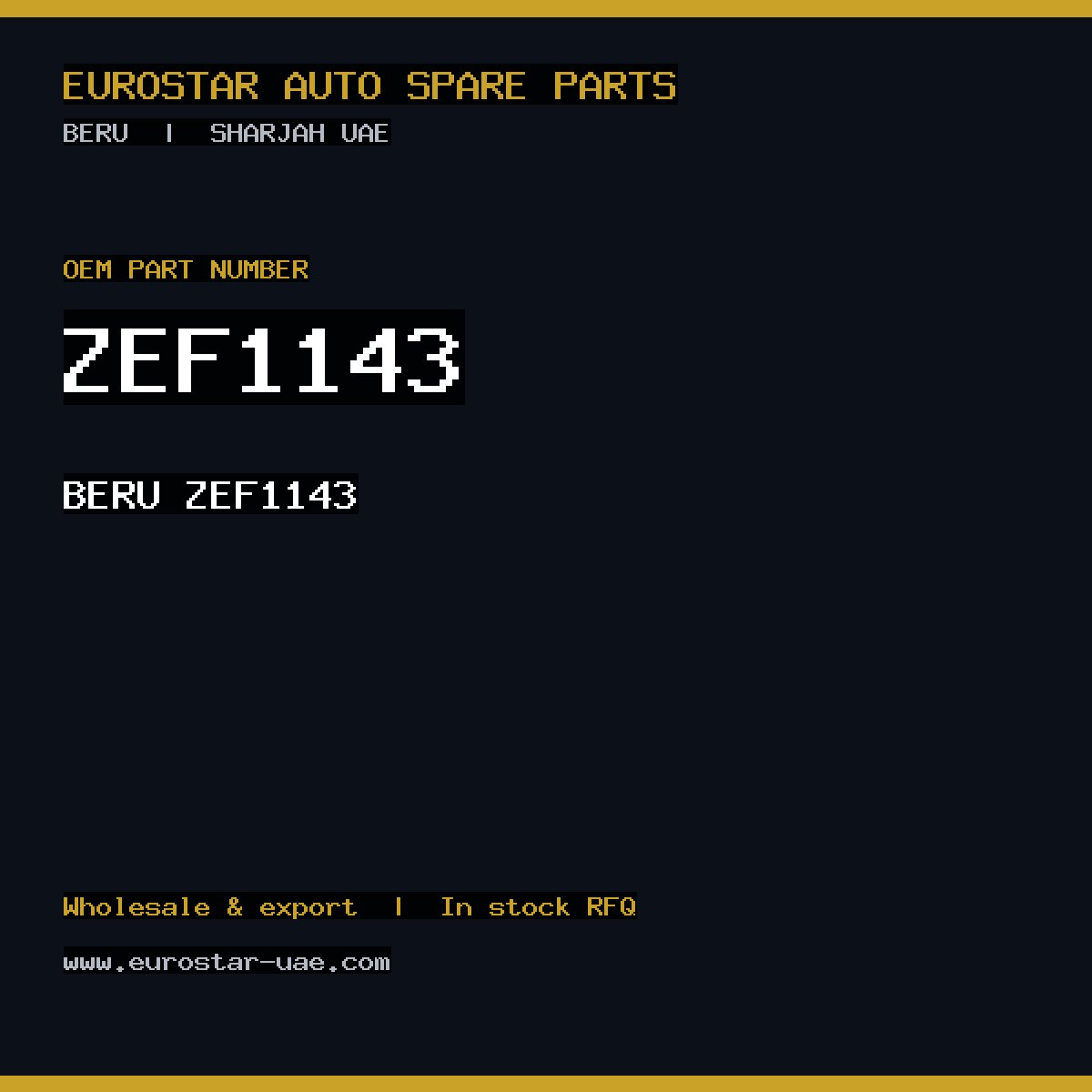 ZEF1143 — BERU ZEF1143