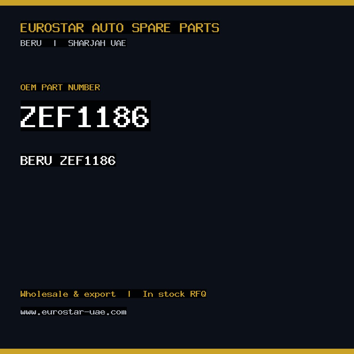 ZEF1186 — BERU ZEF1186