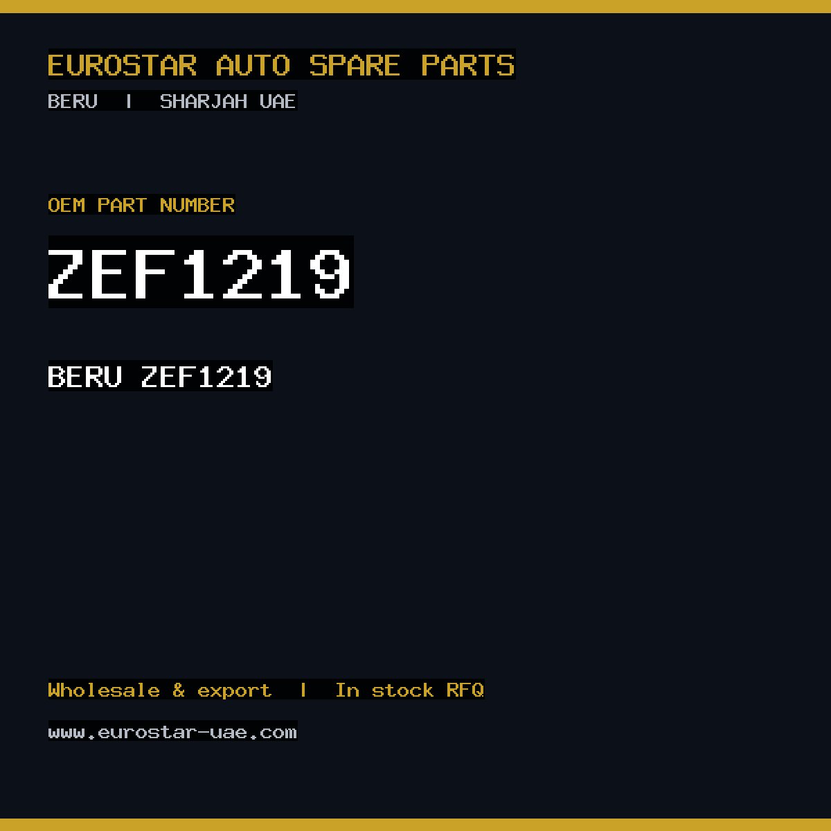 ZEF1219 — BERU ZEF1219