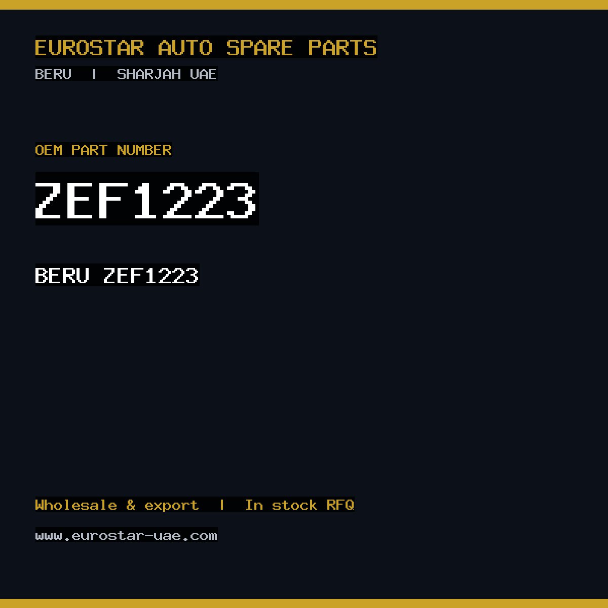 ZEF1223 — BERU ZEF1223