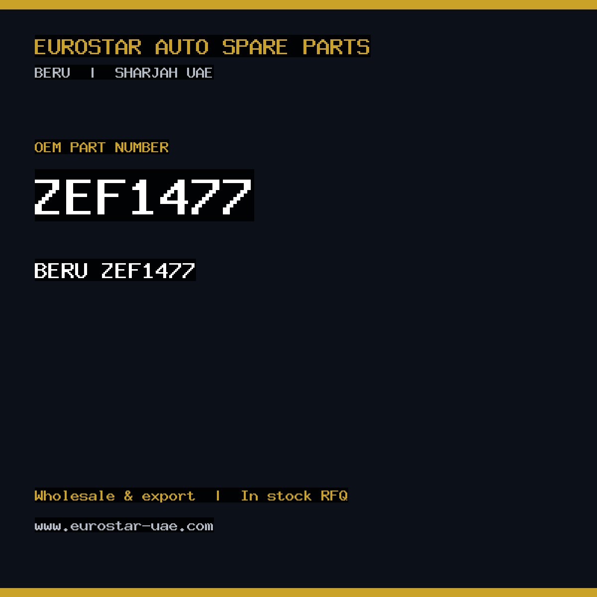 ZEF1477 — BERU ZEF1477