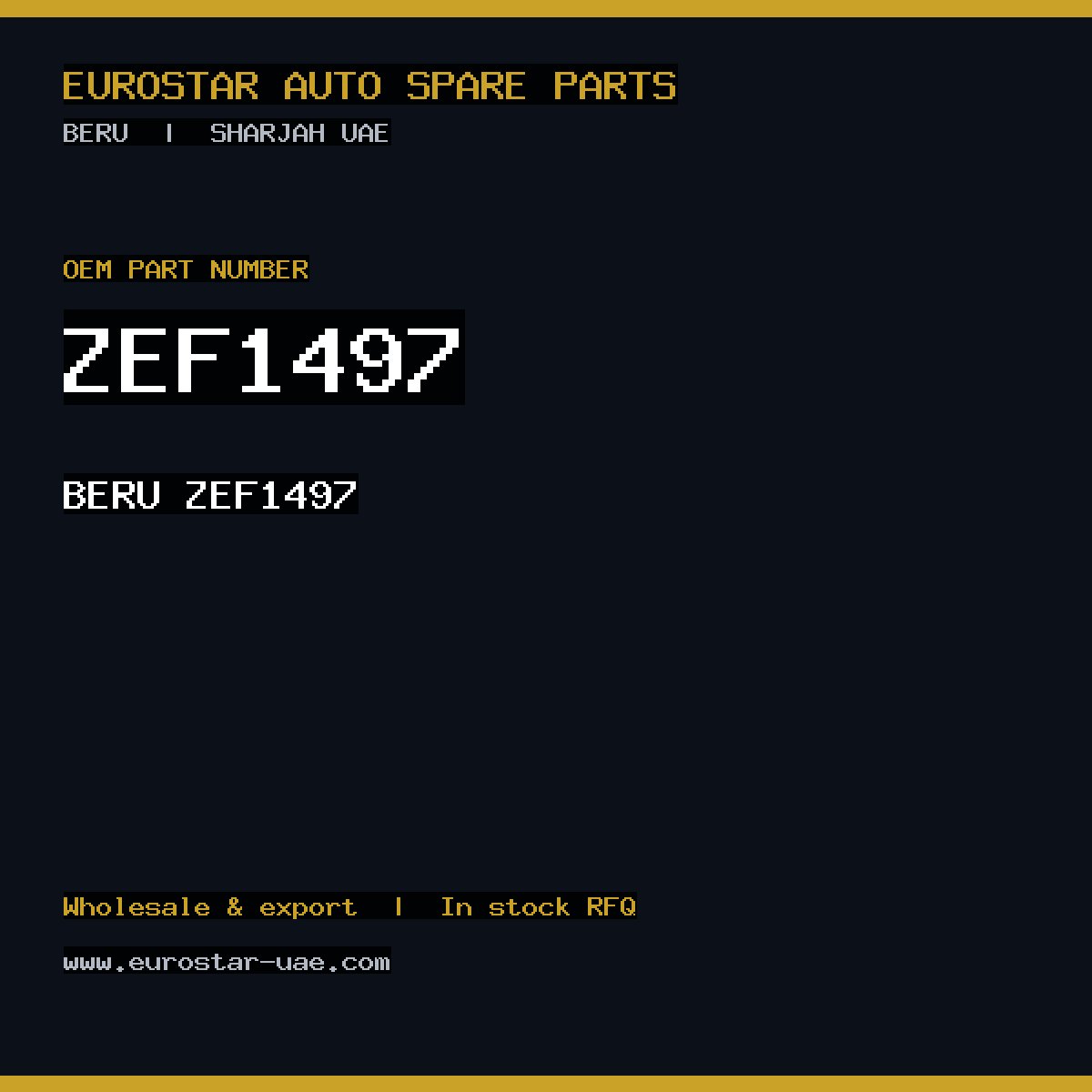 ZEF1497 — BERU ZEF1497