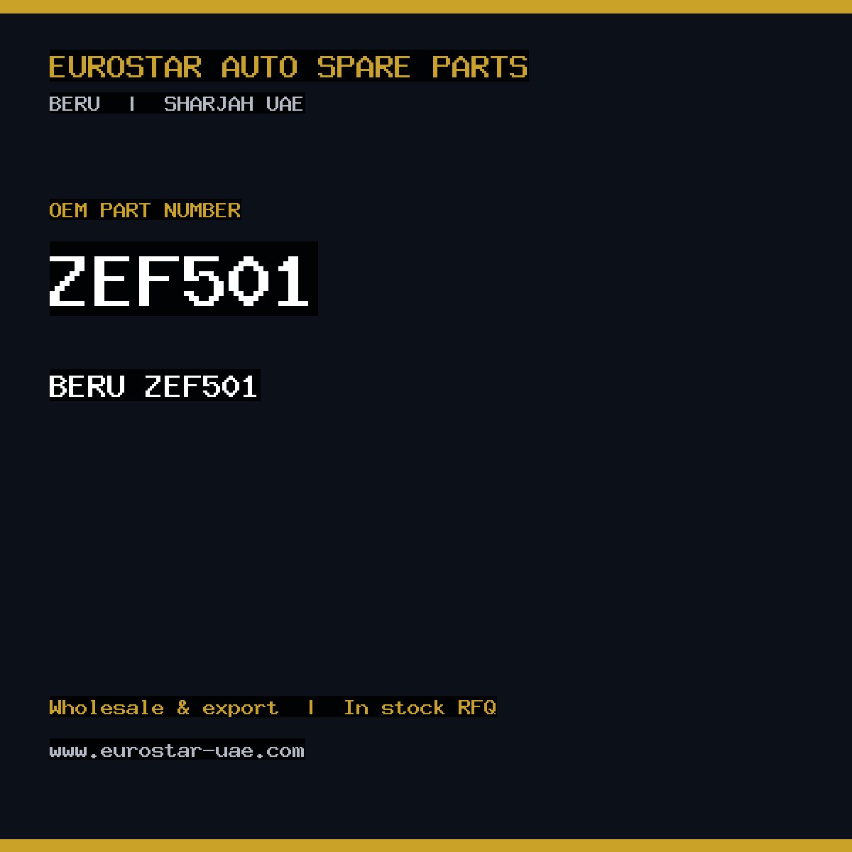 ZEF501 — BERU ZEF501