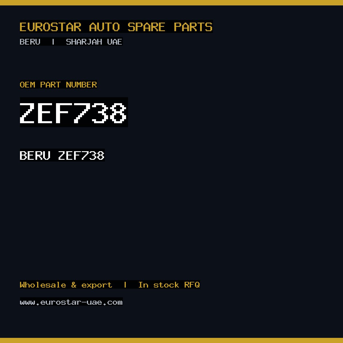 ZEF738 — BERU ZEF738