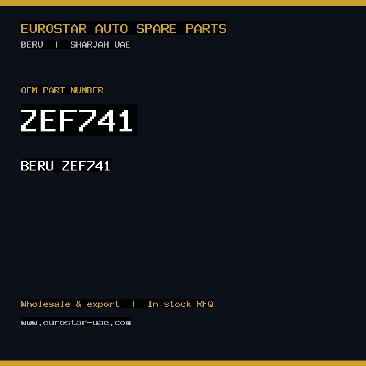 ZEF741 — BERU ZEF741