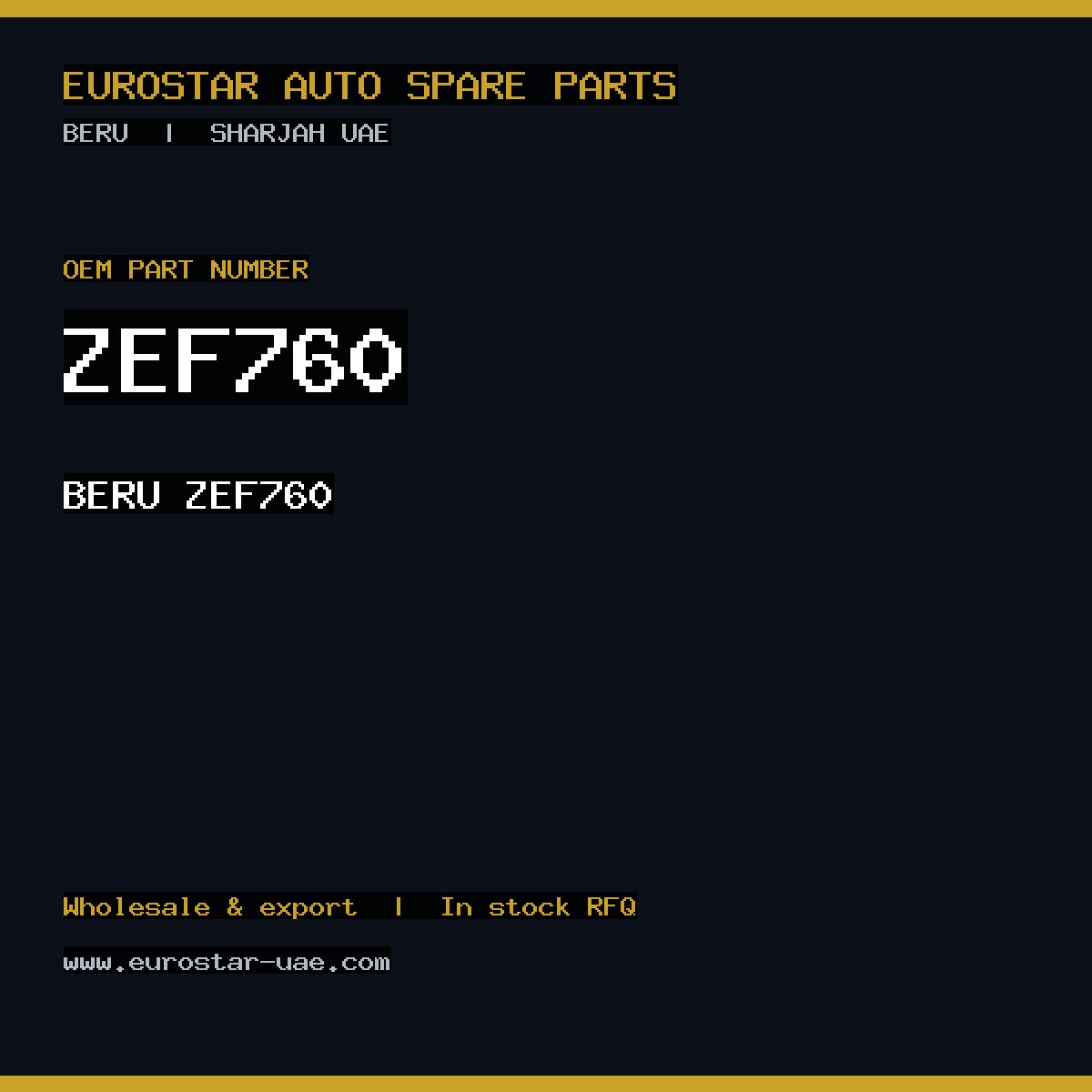 ZEF760 — BERU ZEF760