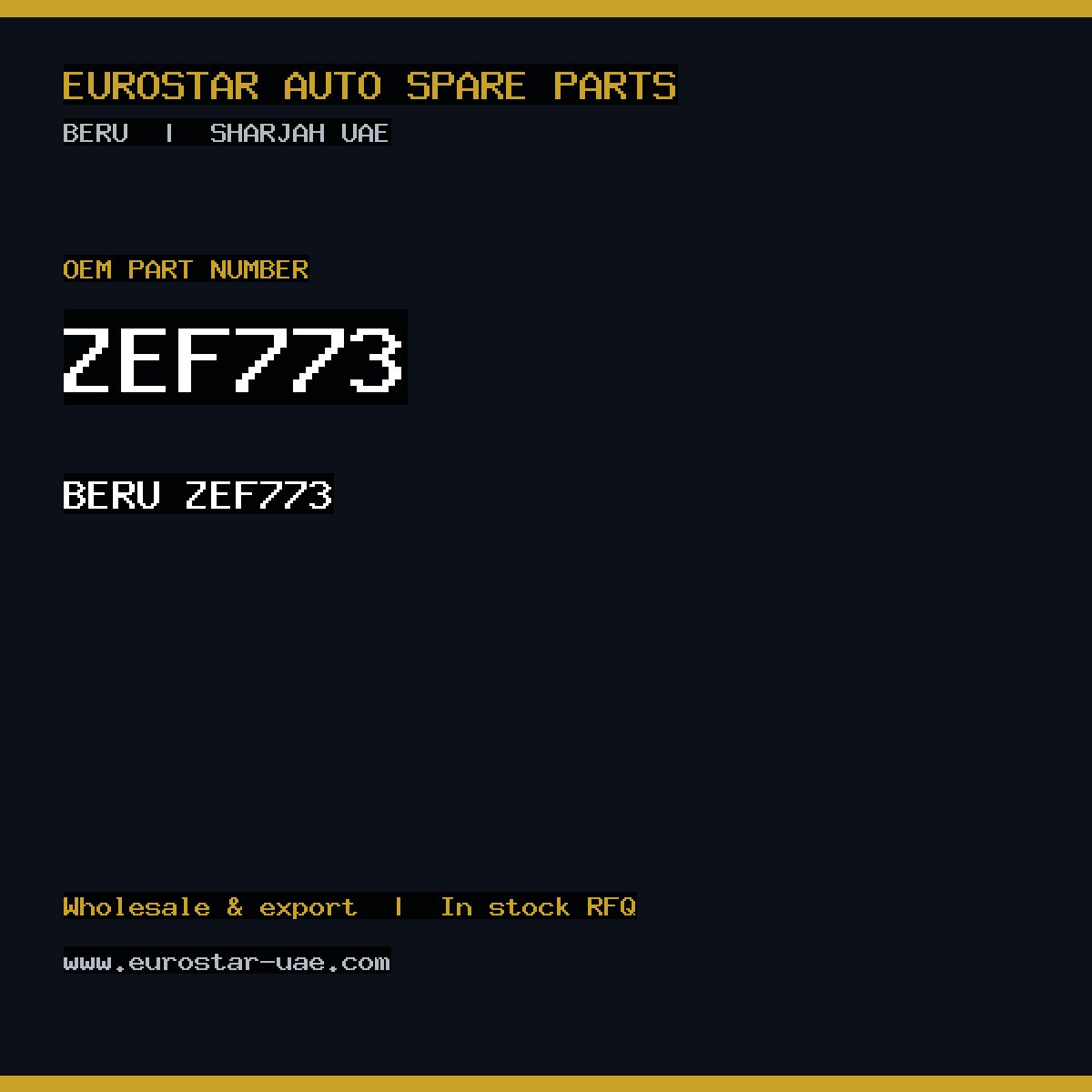 ZEF773 — BERU ZEF773