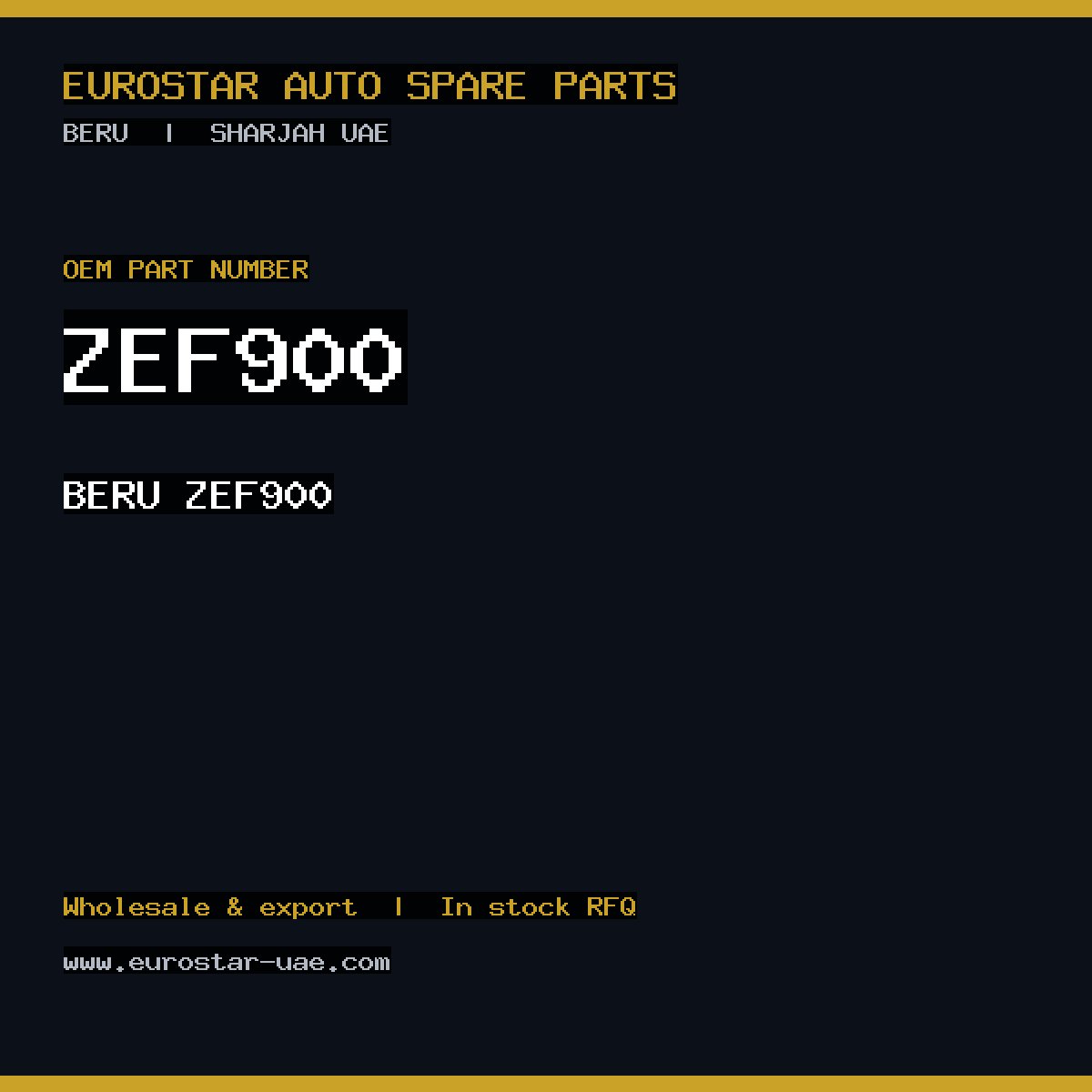 ZEF900 — BERU ZEF900