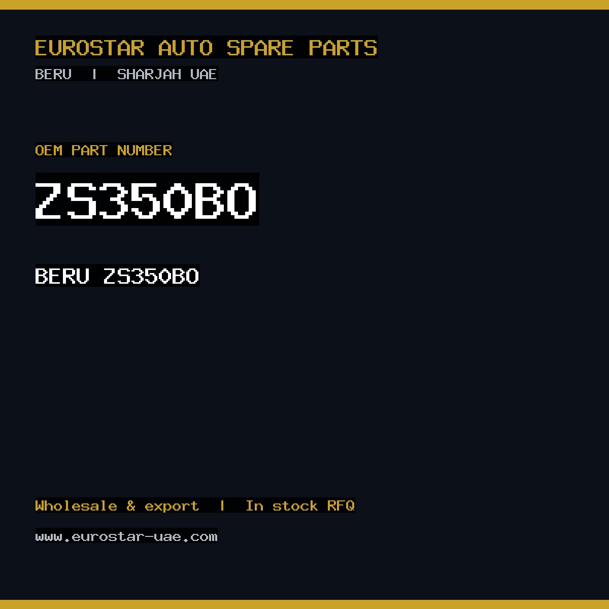 ZS350BO — BERU ZS350BO