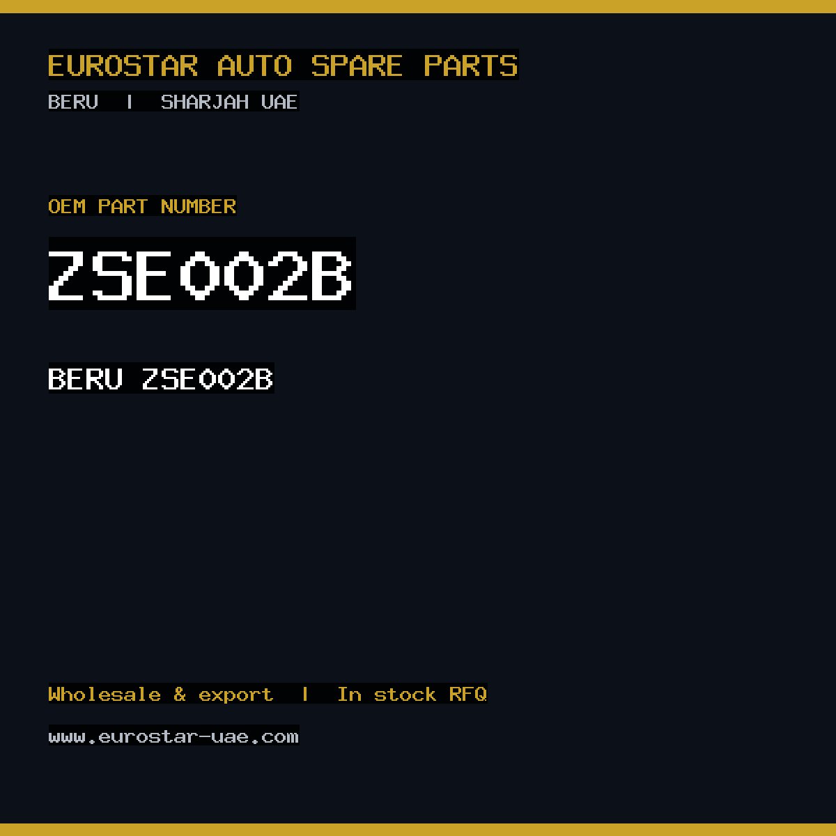 ZSE002B — BERU ZSE002B