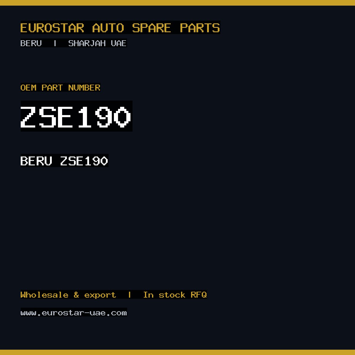 ZSE190 — BERU ZSE190